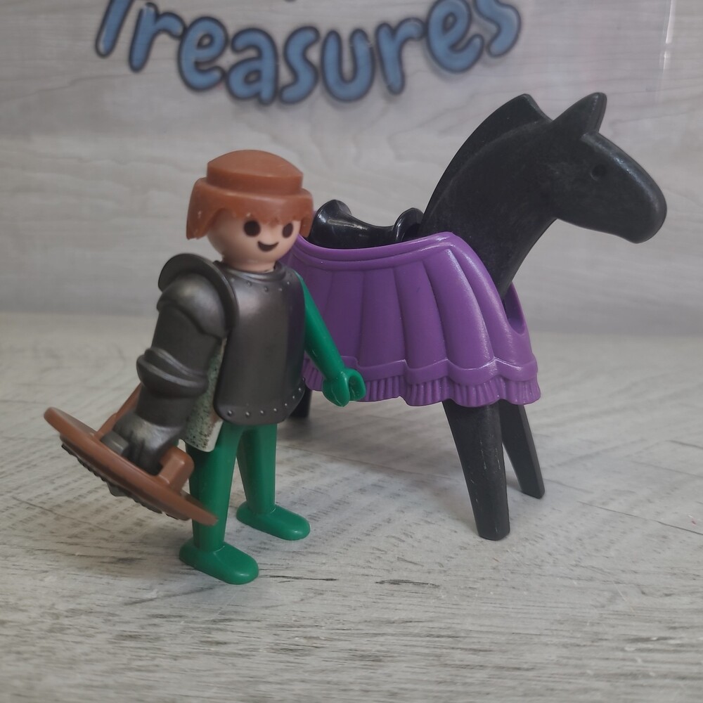 Hasbro Playmobil Jousting Horse & Figure 1974 Toy Vintage Incomplete